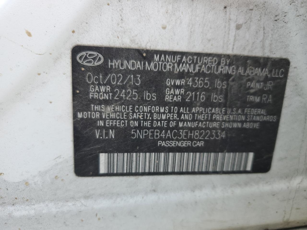 2014 HYUNDAI SONATA