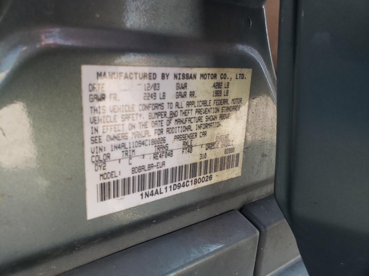 2004 NISSAN ALTIMA
