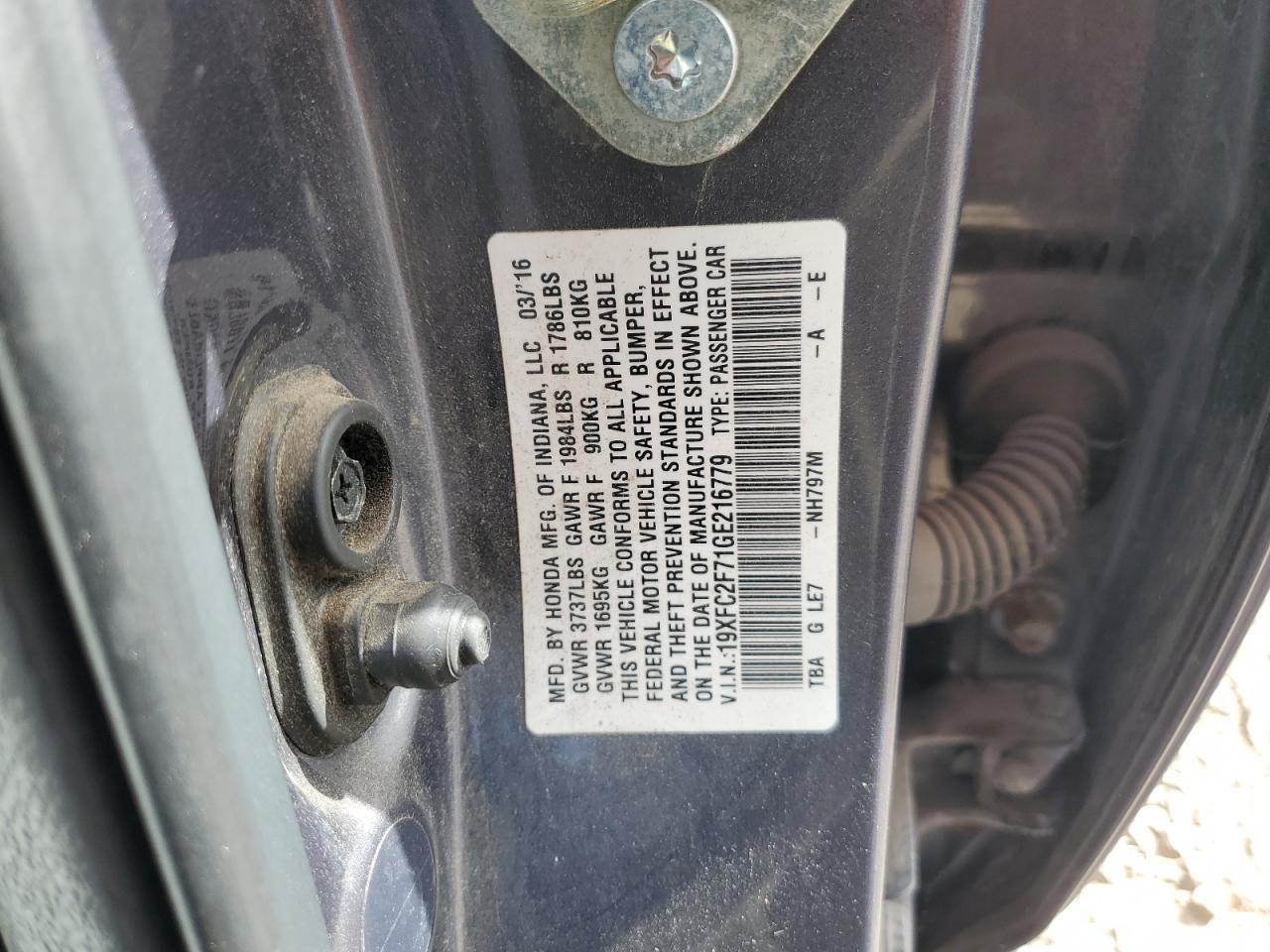 2016 HONDA CIVIC