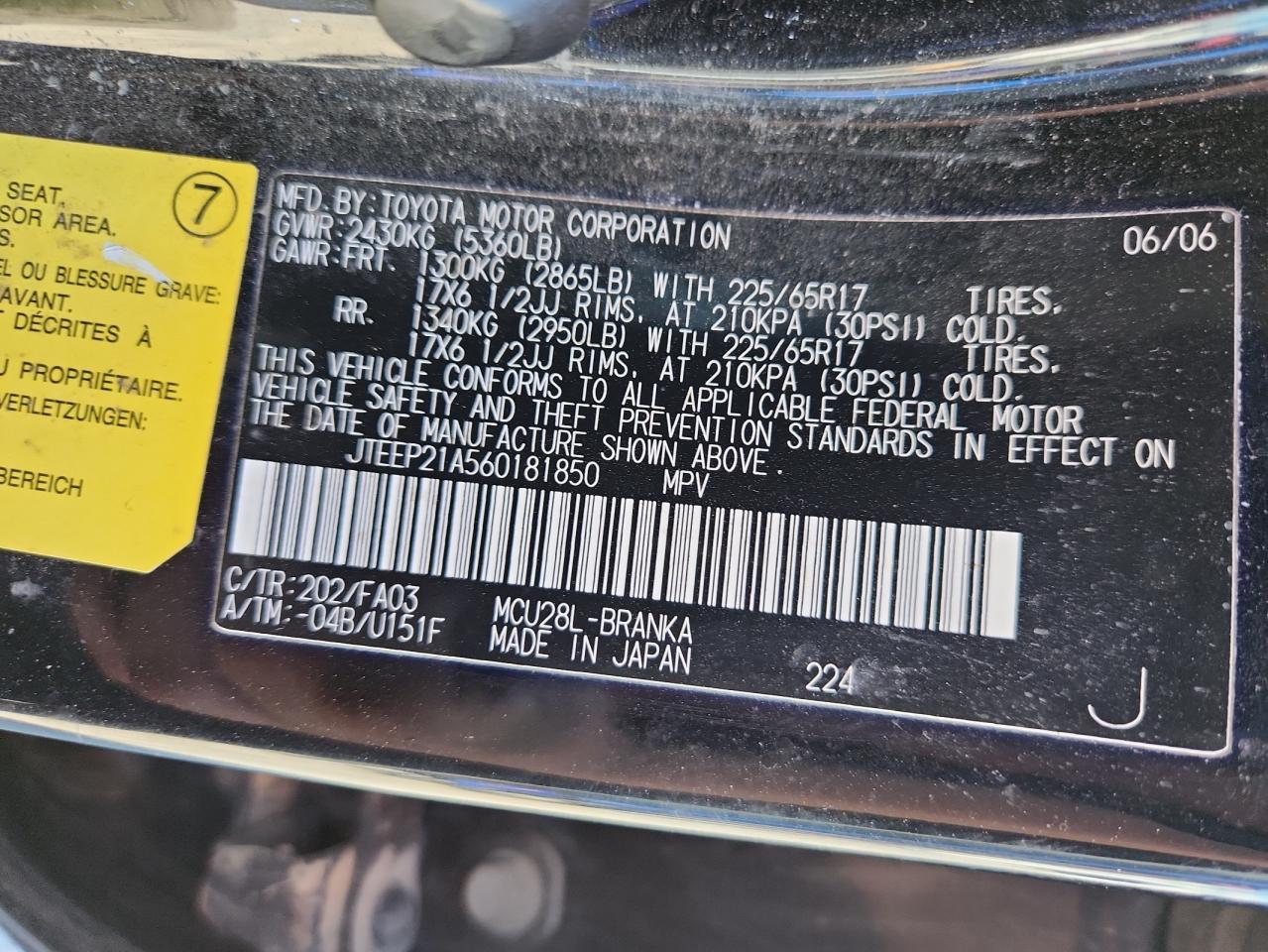 2006 TOYOTA HIGHLANDER