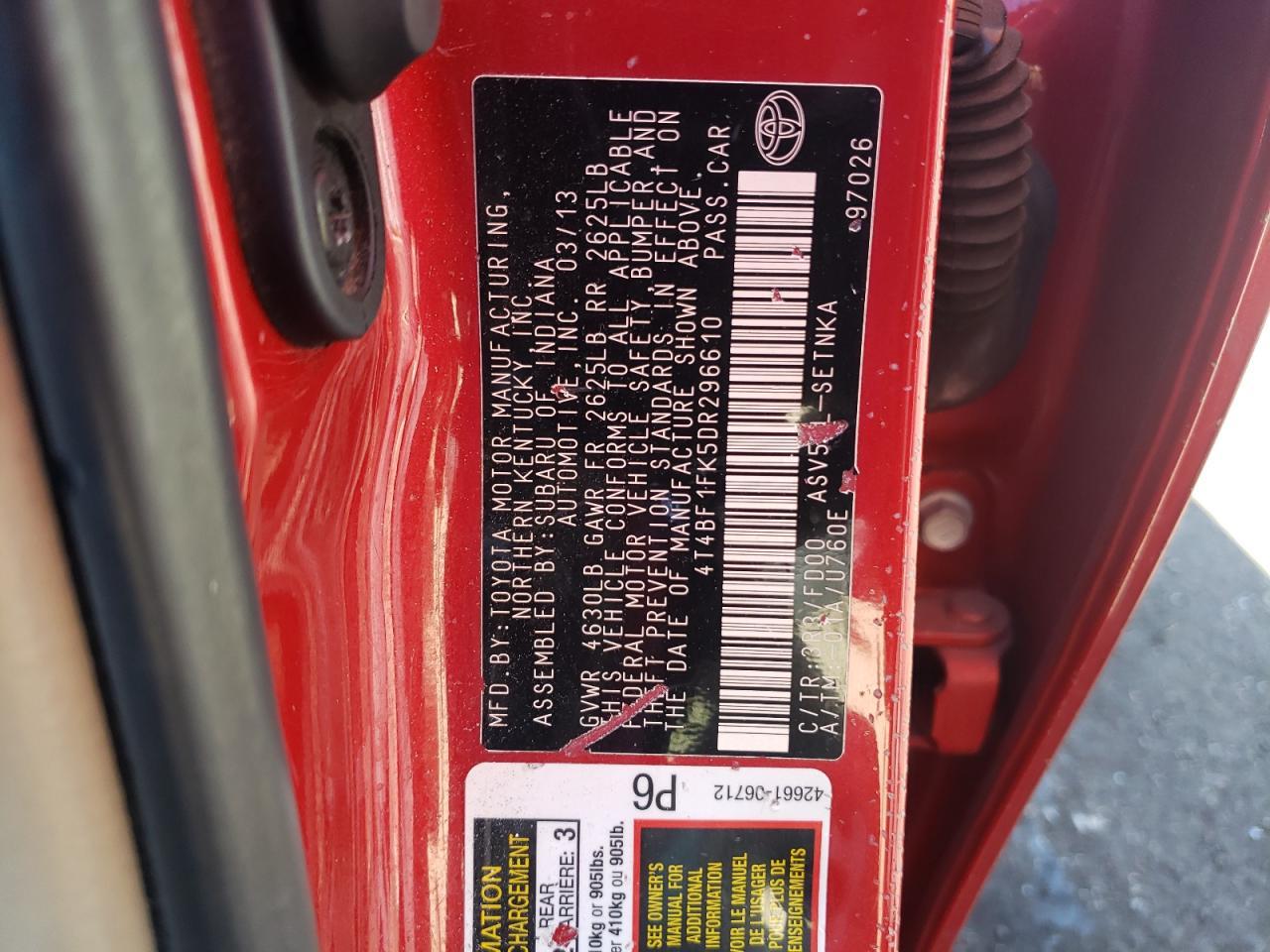 2013 TOYOTA CAMRY