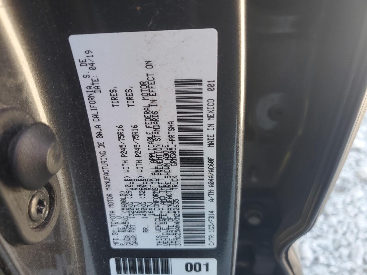 2019 TOYOTA TACOMA