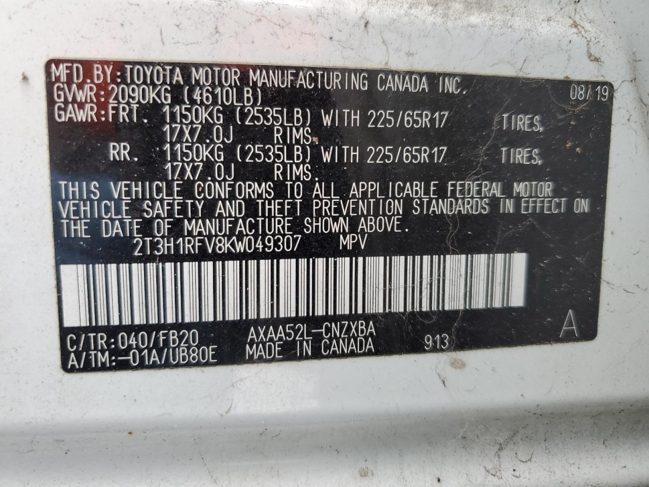 2019 TOYOTA RAV4