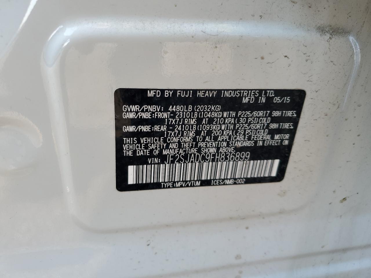2015 SUBARU FORESTER