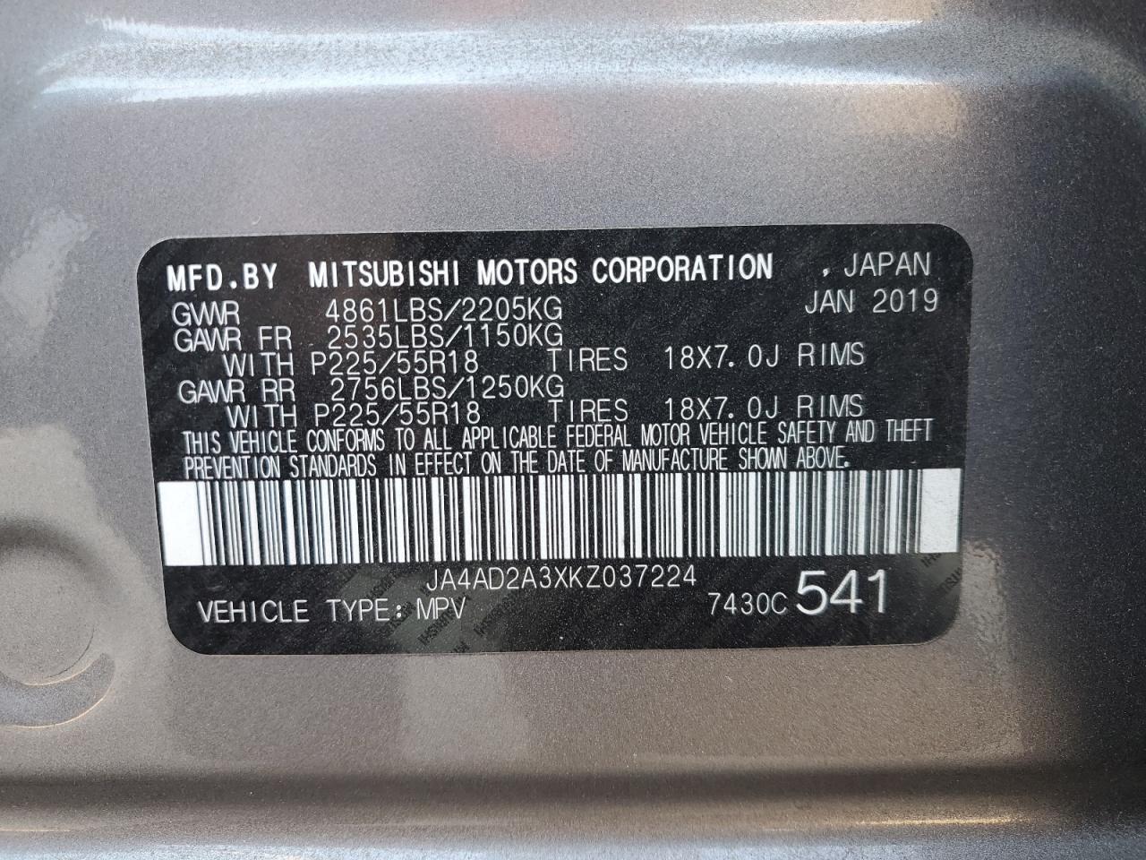 2019 MITSUBISHI outlander