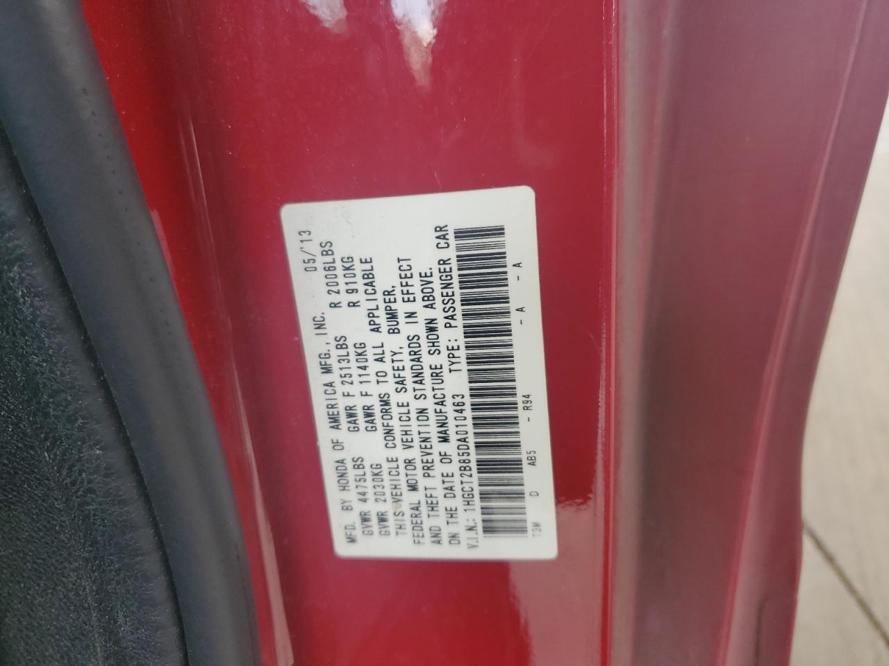 2013 HONDA ACCORD