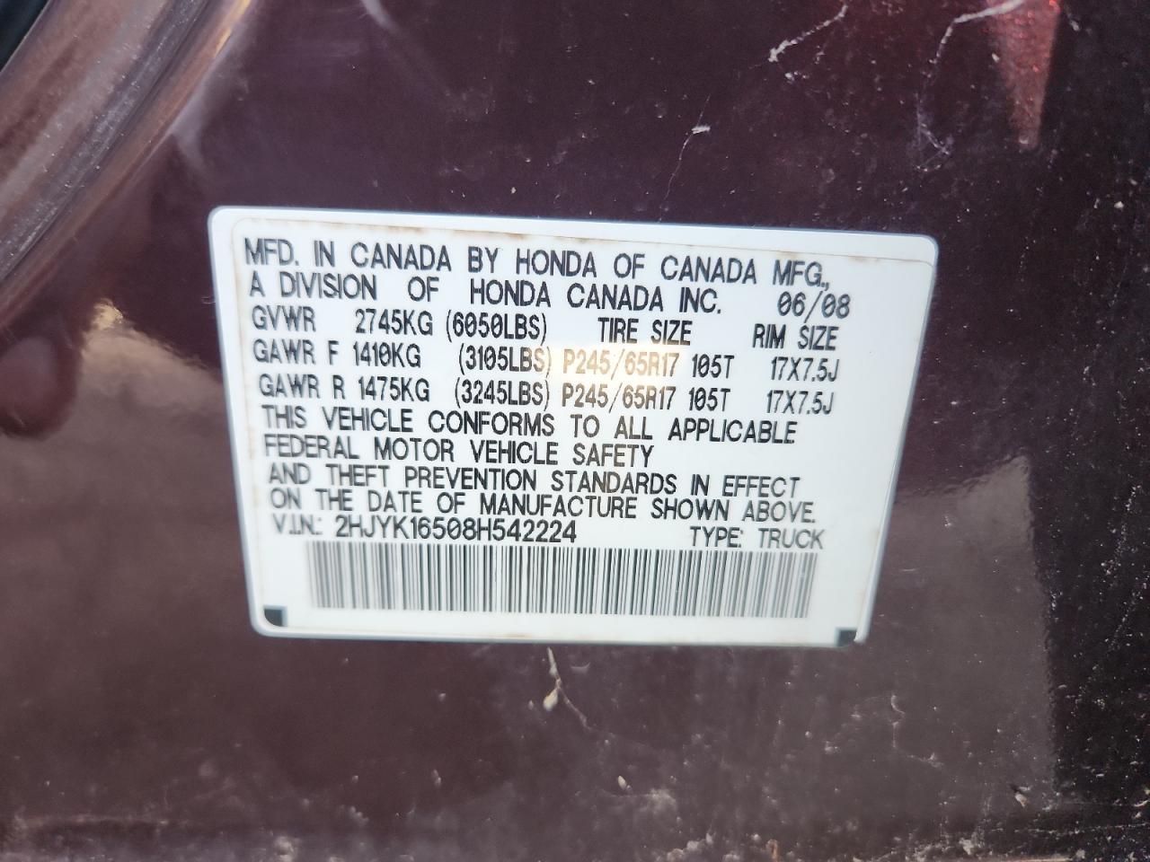 2008 HONDA Ridgeline