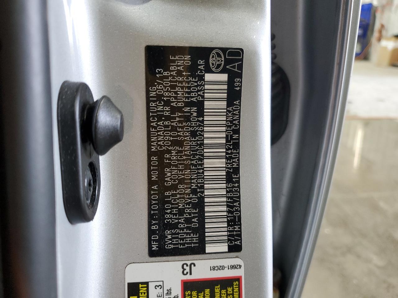 2013 TOYOTA COROLLA