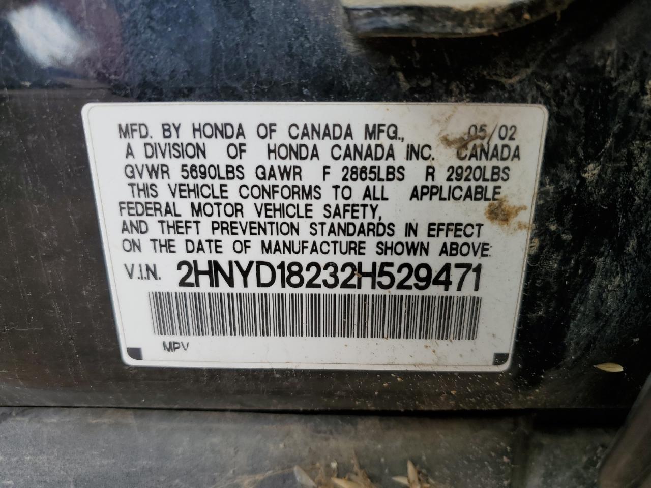 2002 ACURA MDX