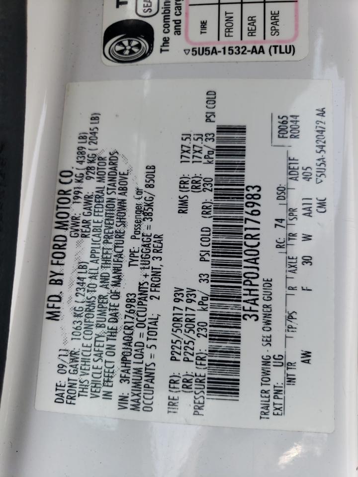 2012 FORD FUSION