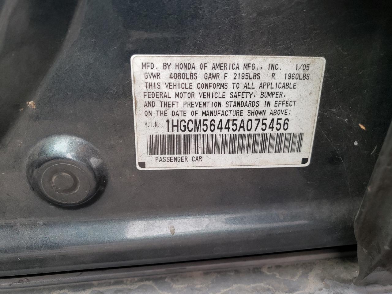 2005 HONDA ACCORD