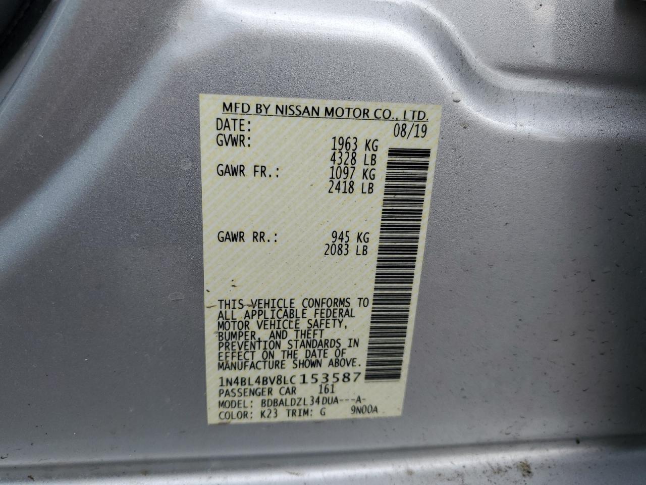2020 NISSAN ALTIMA
