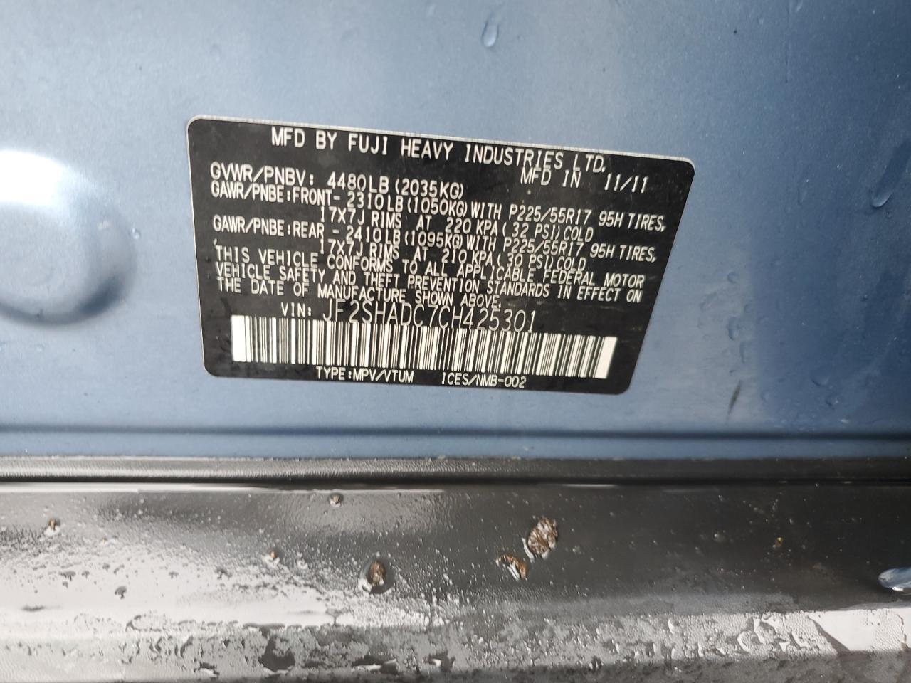 2012 SUBARU FORESTER