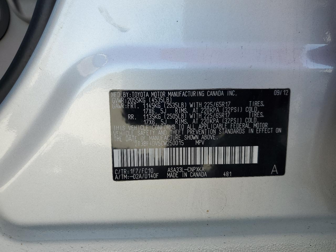 2012 TOYOTA RAV4