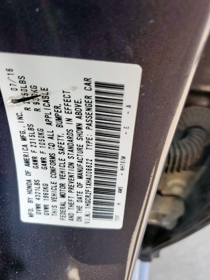 2017 HONDA ACCORD