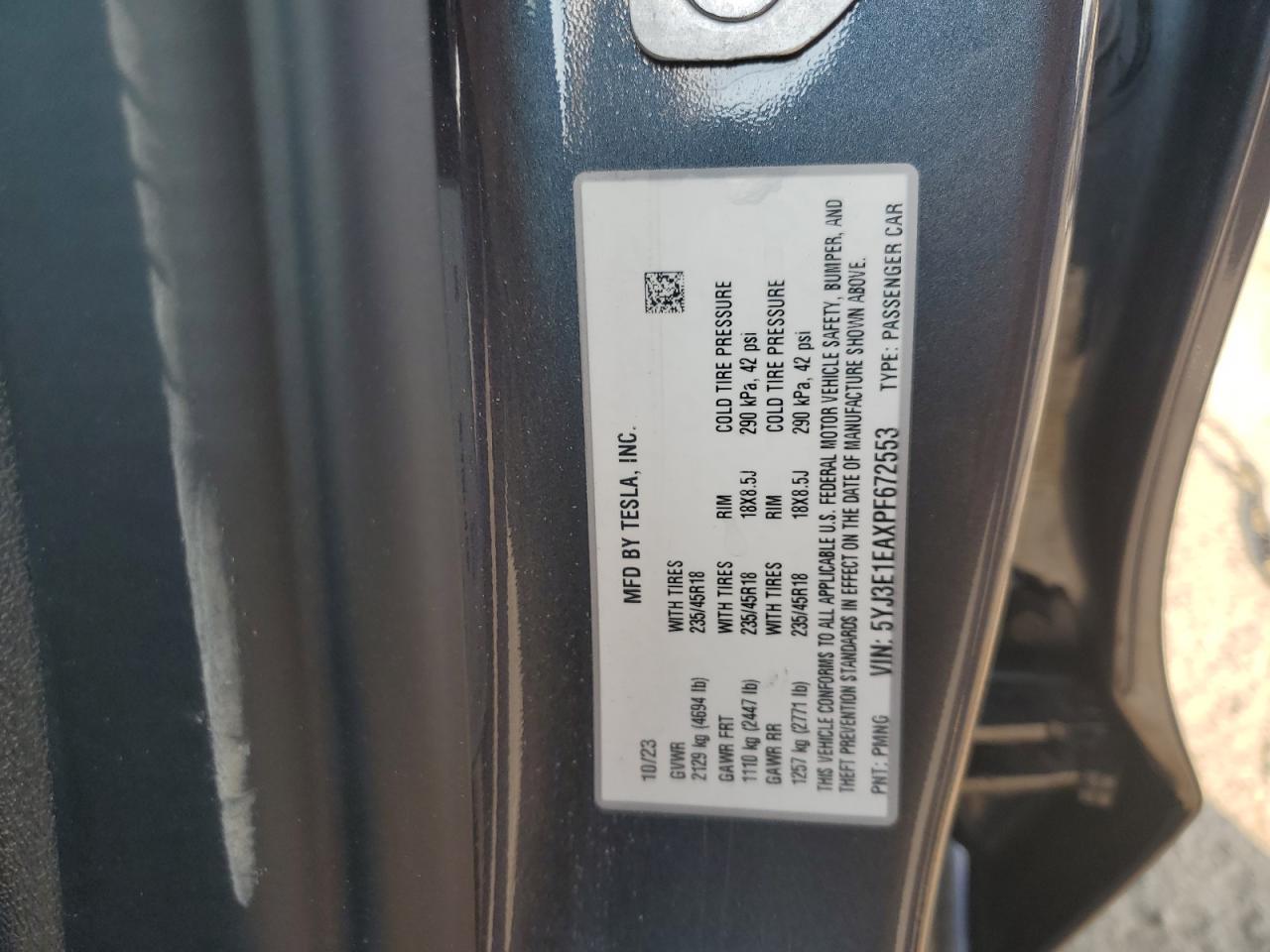 2023 TESLA MODEL 3
