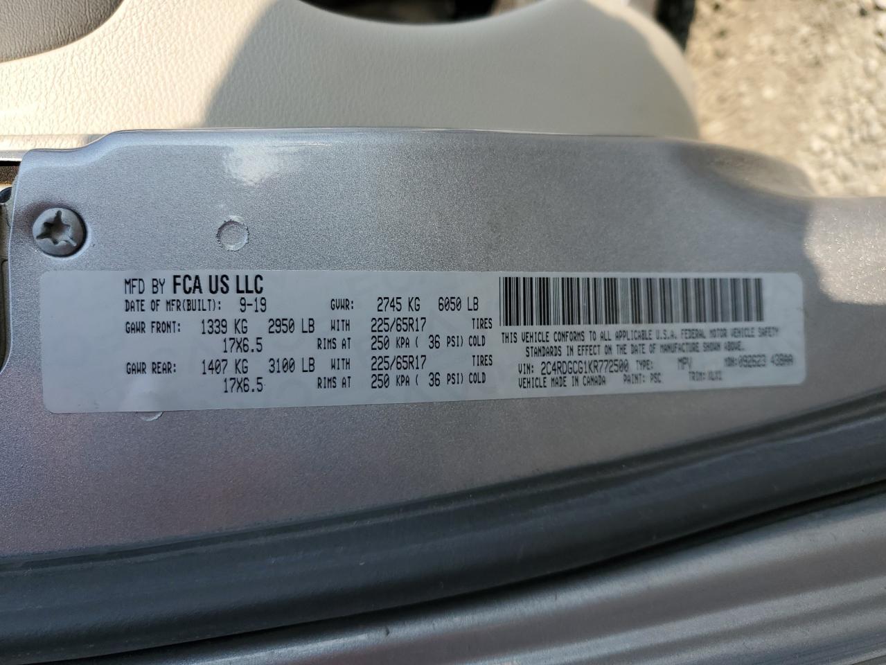 2019 DODGE GRAND CARAVAN