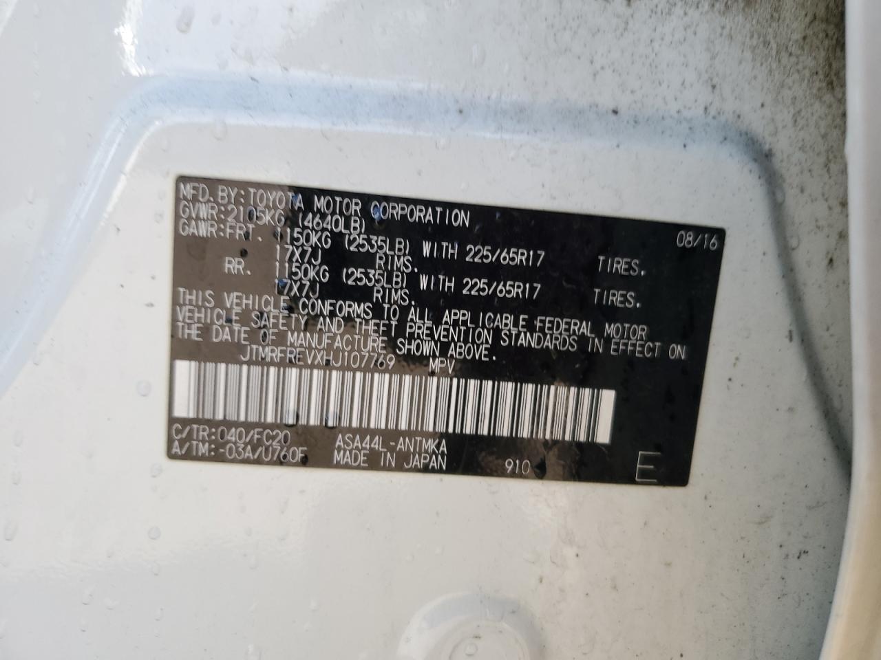 2017 TOYOTA RAV4