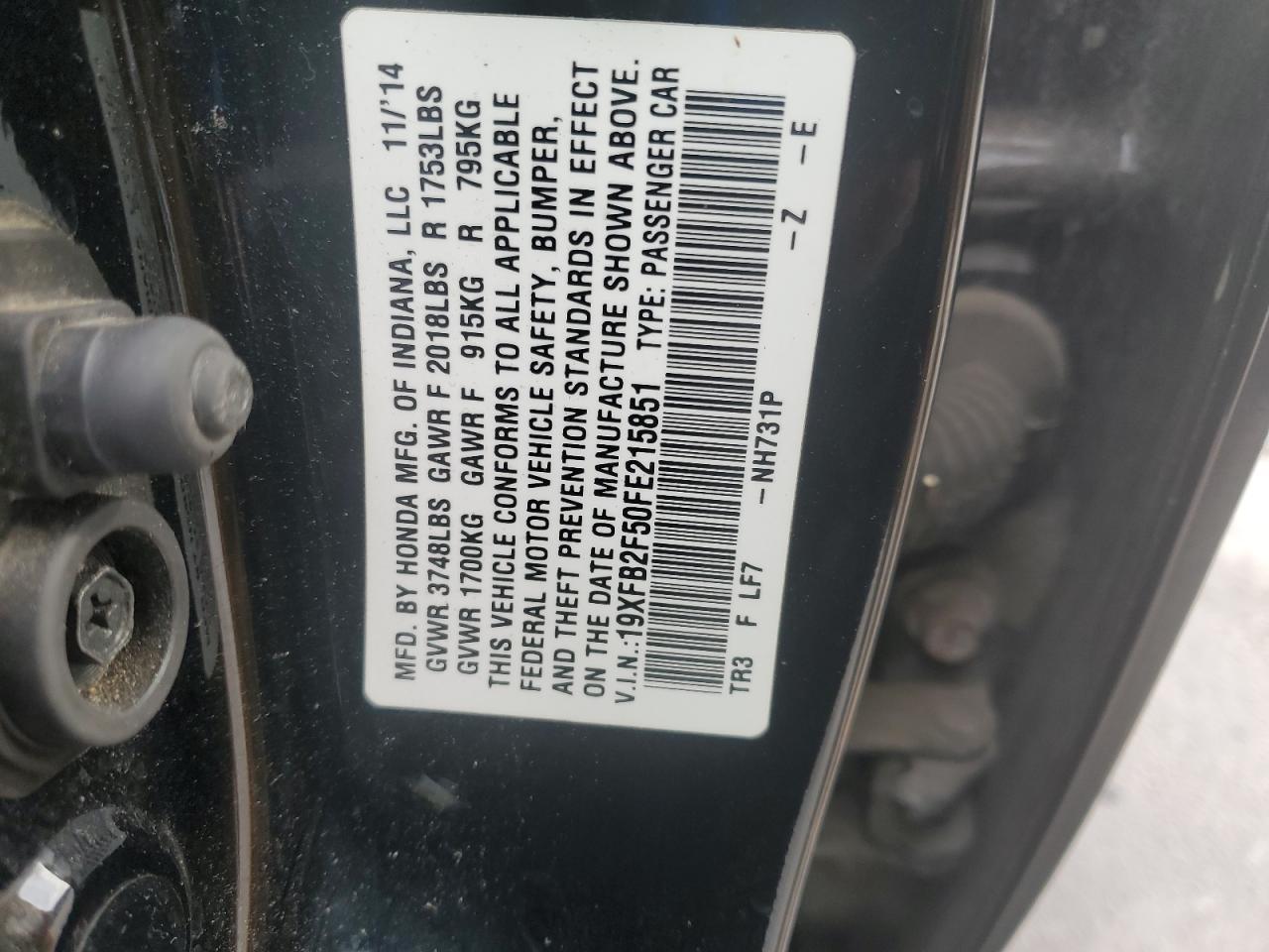 2015 HONDA CIVIC