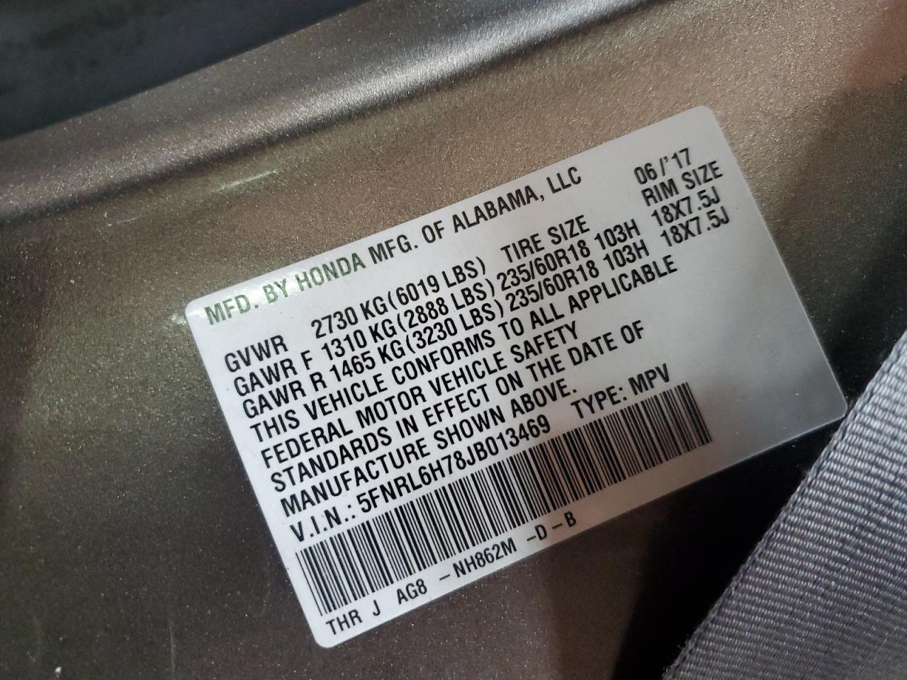 2018 HONDA ODYSSEY