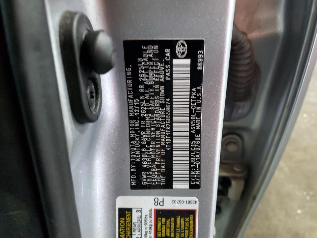 2016 TOYOTA CAMRY