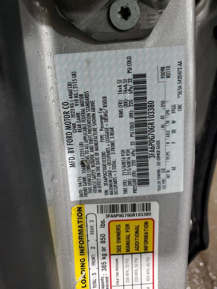 2016 FORD FUSION
