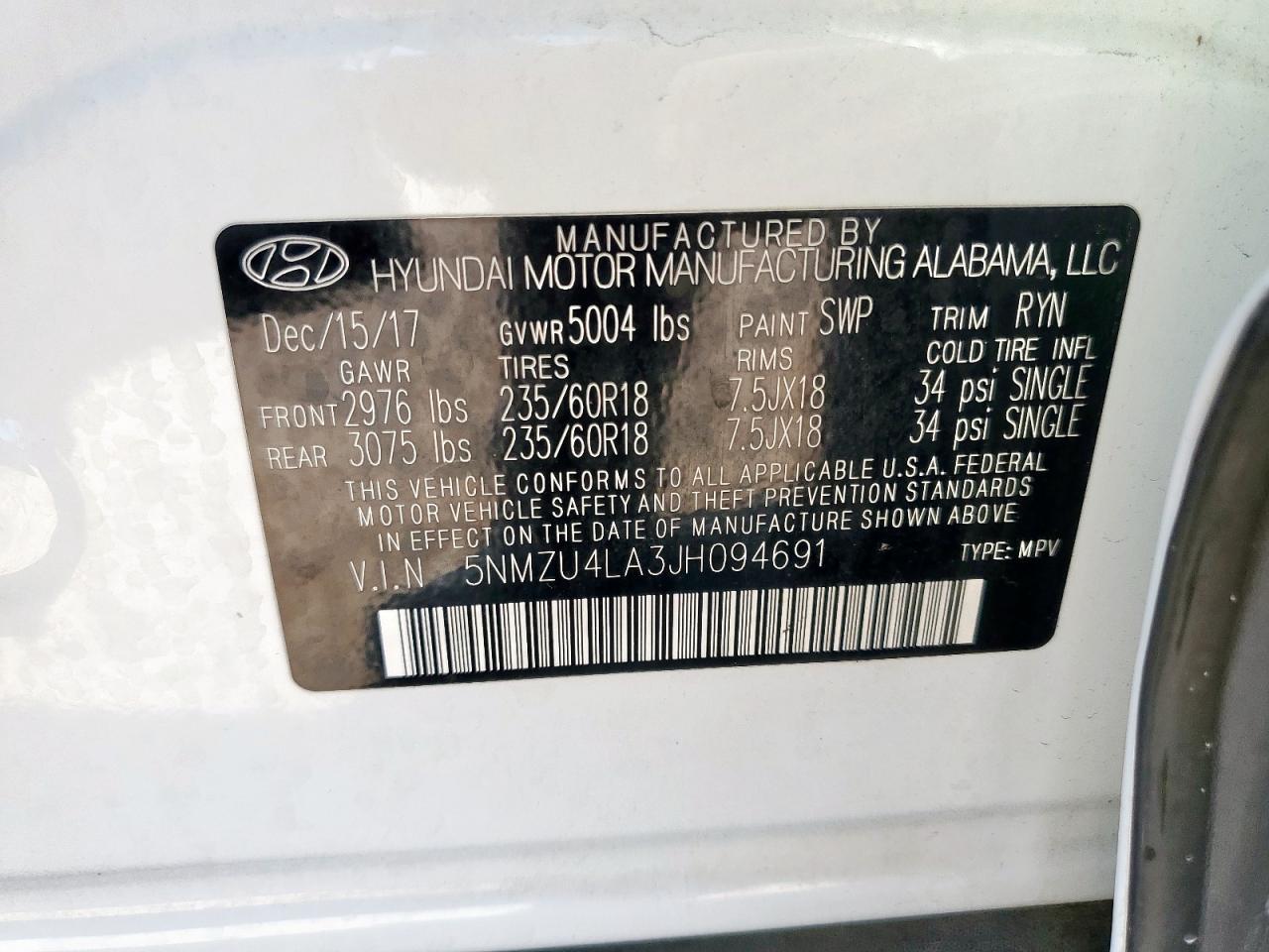 2018 HYUNDAI SANTA FE