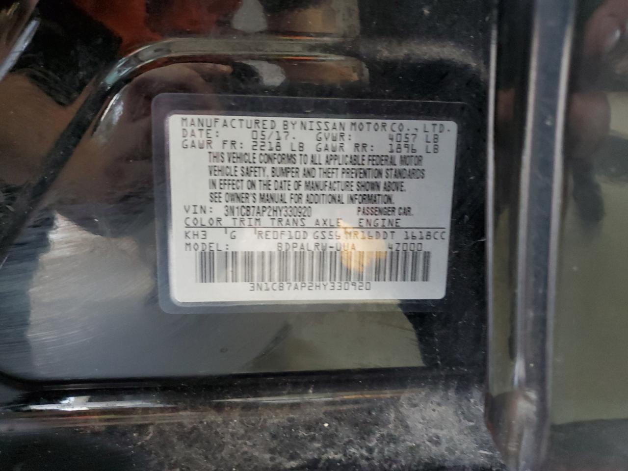 2017 NISSAN SENTRA