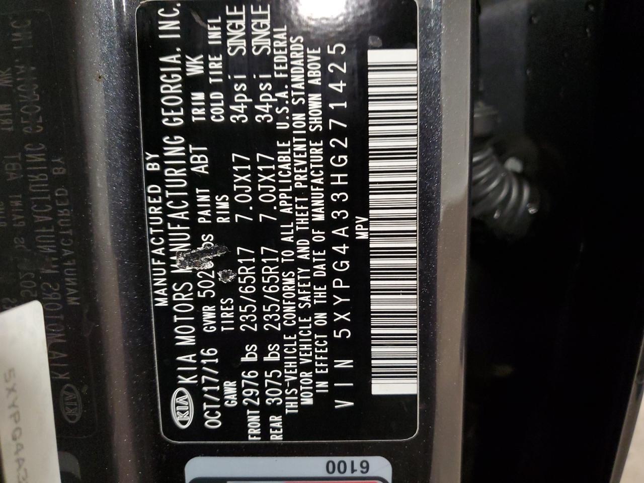 2017 KIA SORENTO