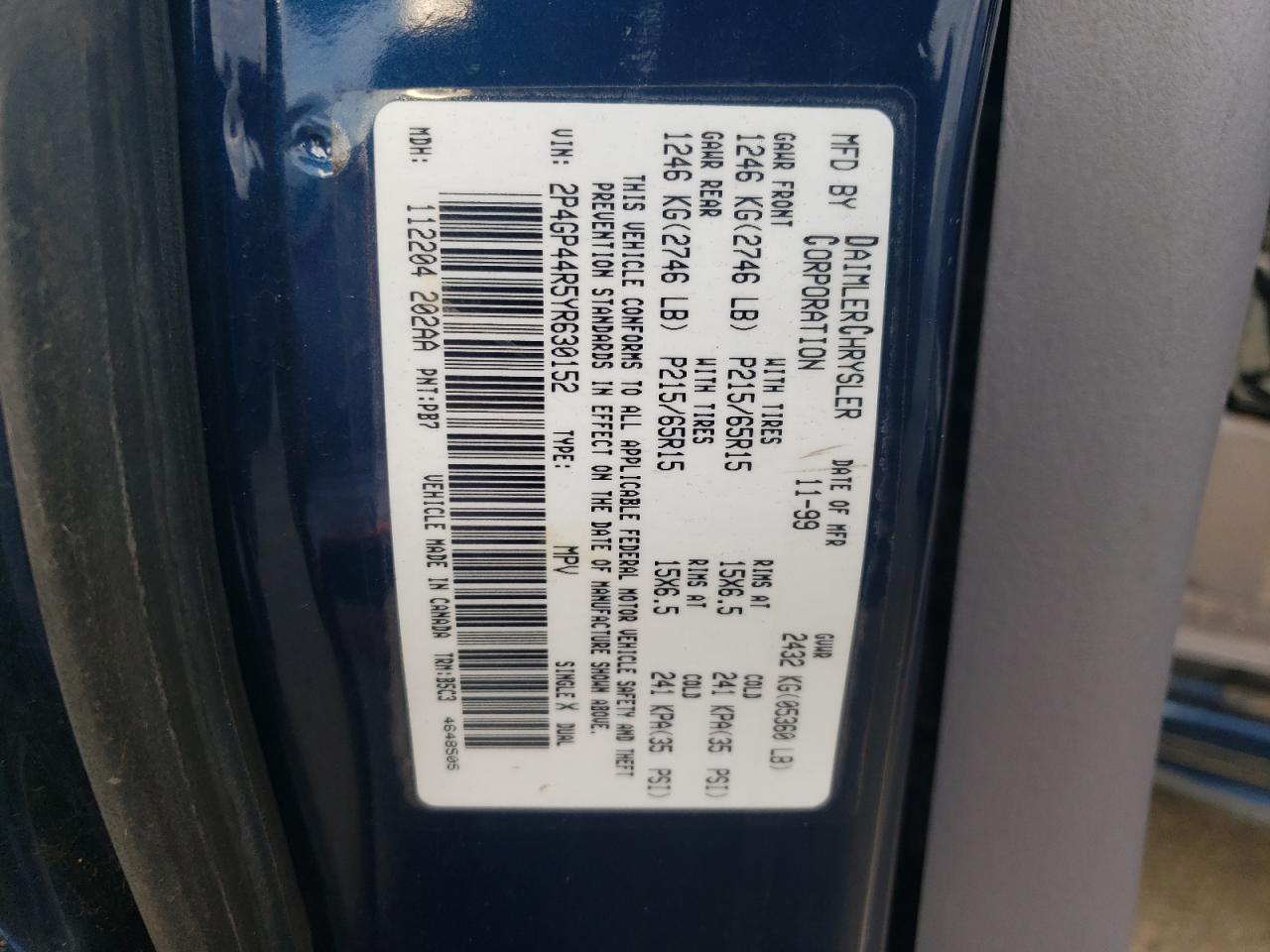 2000 Plymouth Grand Voyager