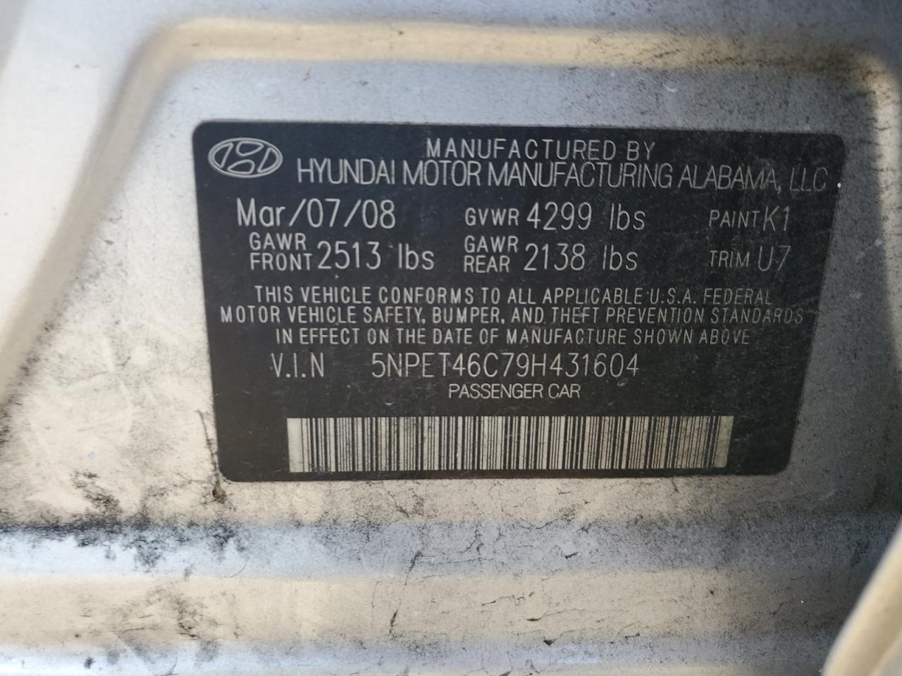 2009 HYUNDAI SONATA