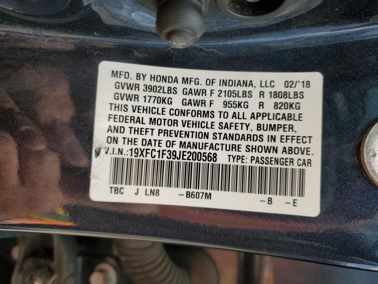 2018 HONDA CIVIC