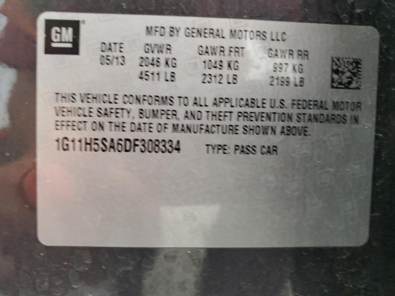 2013 CHEVROLET MALIBU