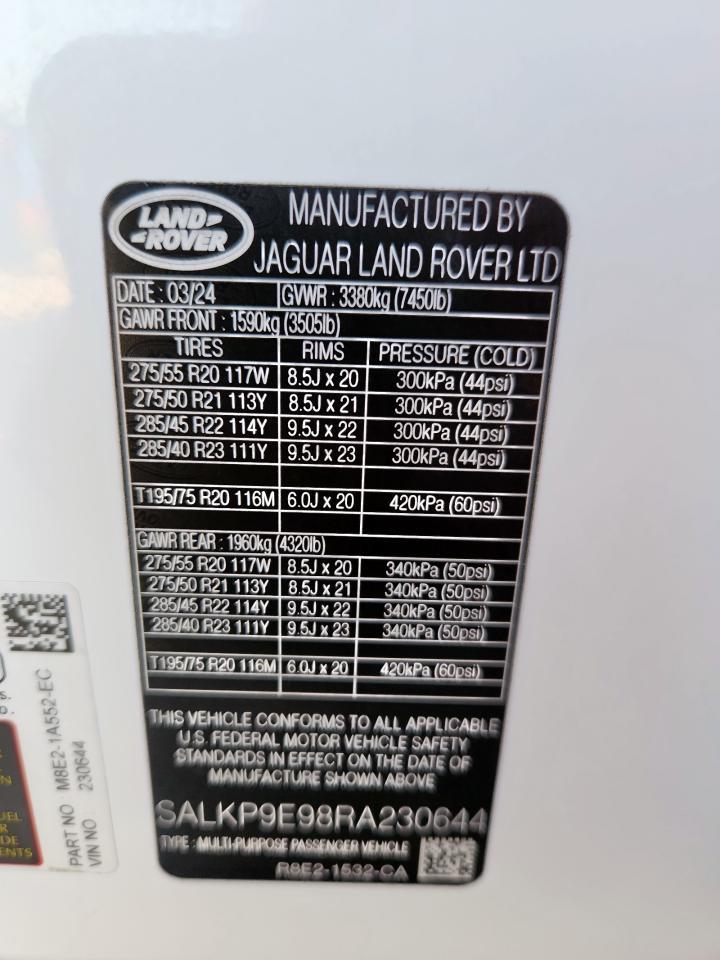 2024 LAND ROVER RANGE ROVER