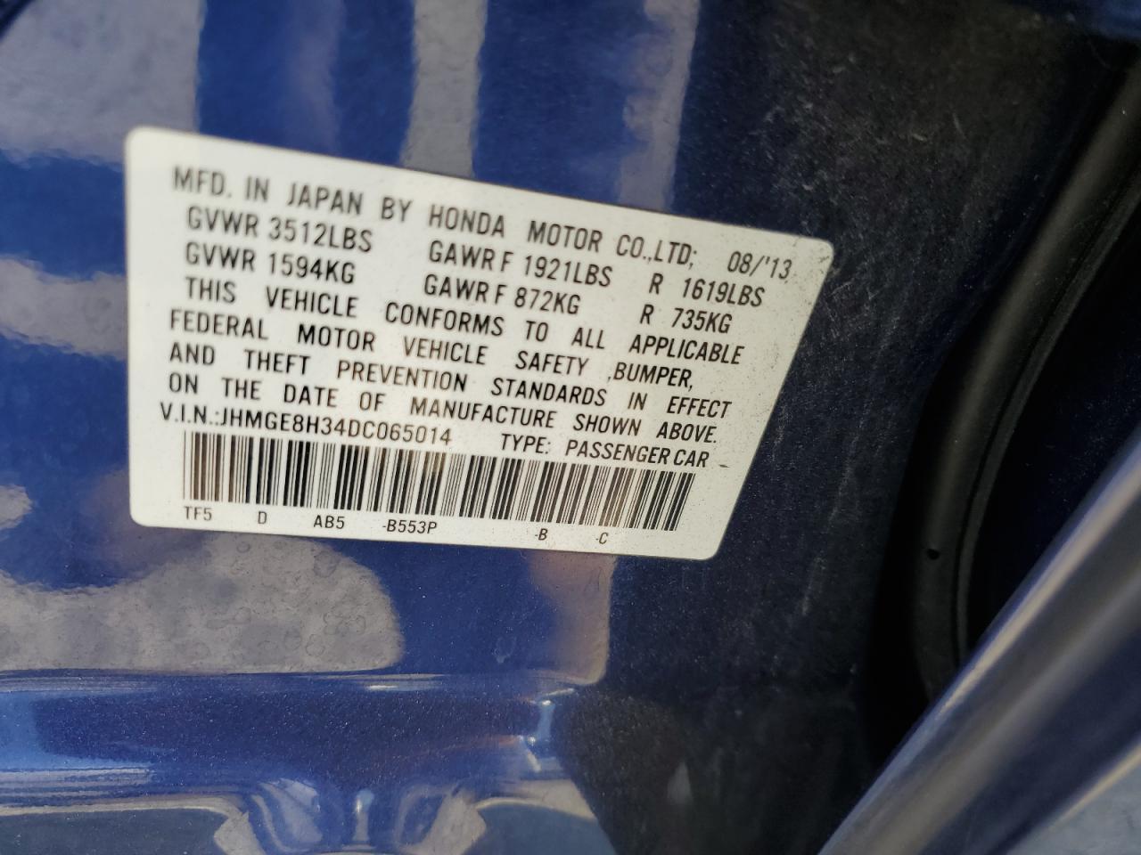 2013 HONDA FIT