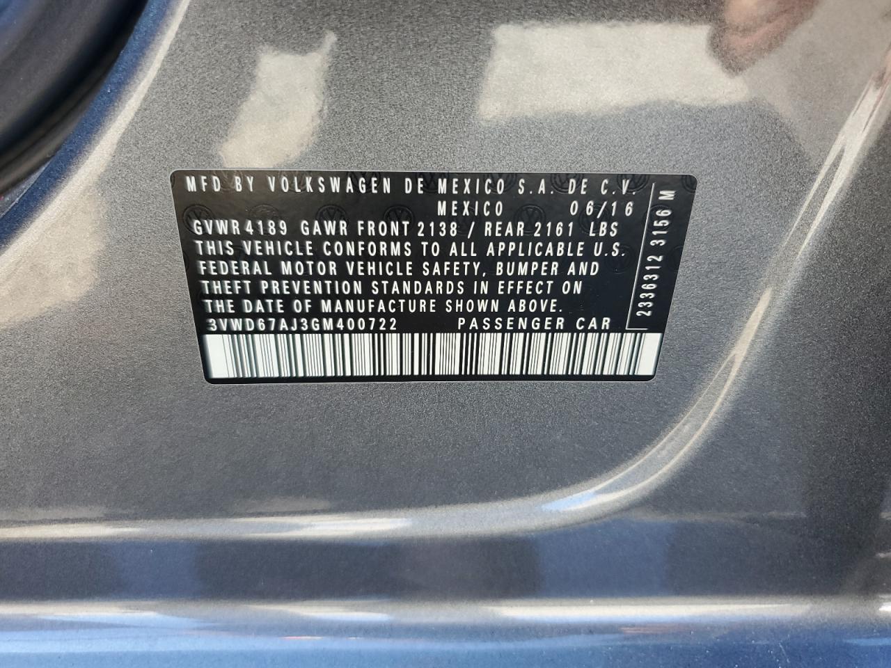 2016 VOLKSWAGEN JETTA