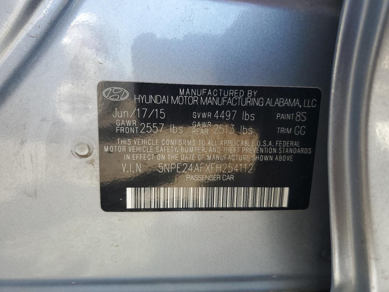 2015 HYUNDAI SONATA