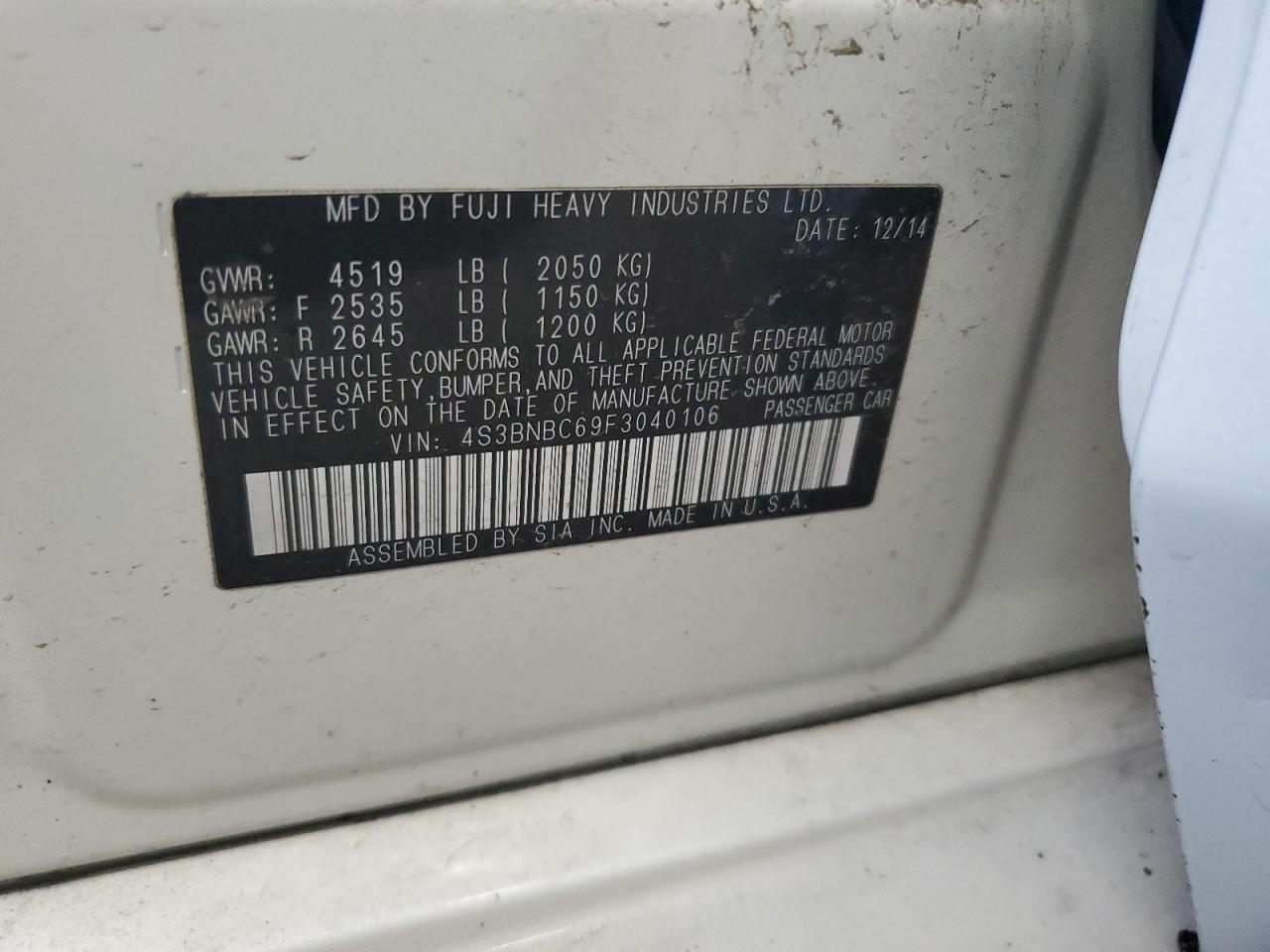 2015 SUBARU Legacy