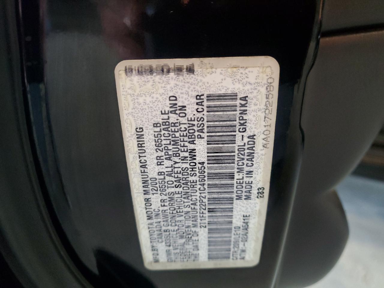 2001 TOYOTA CAMRY