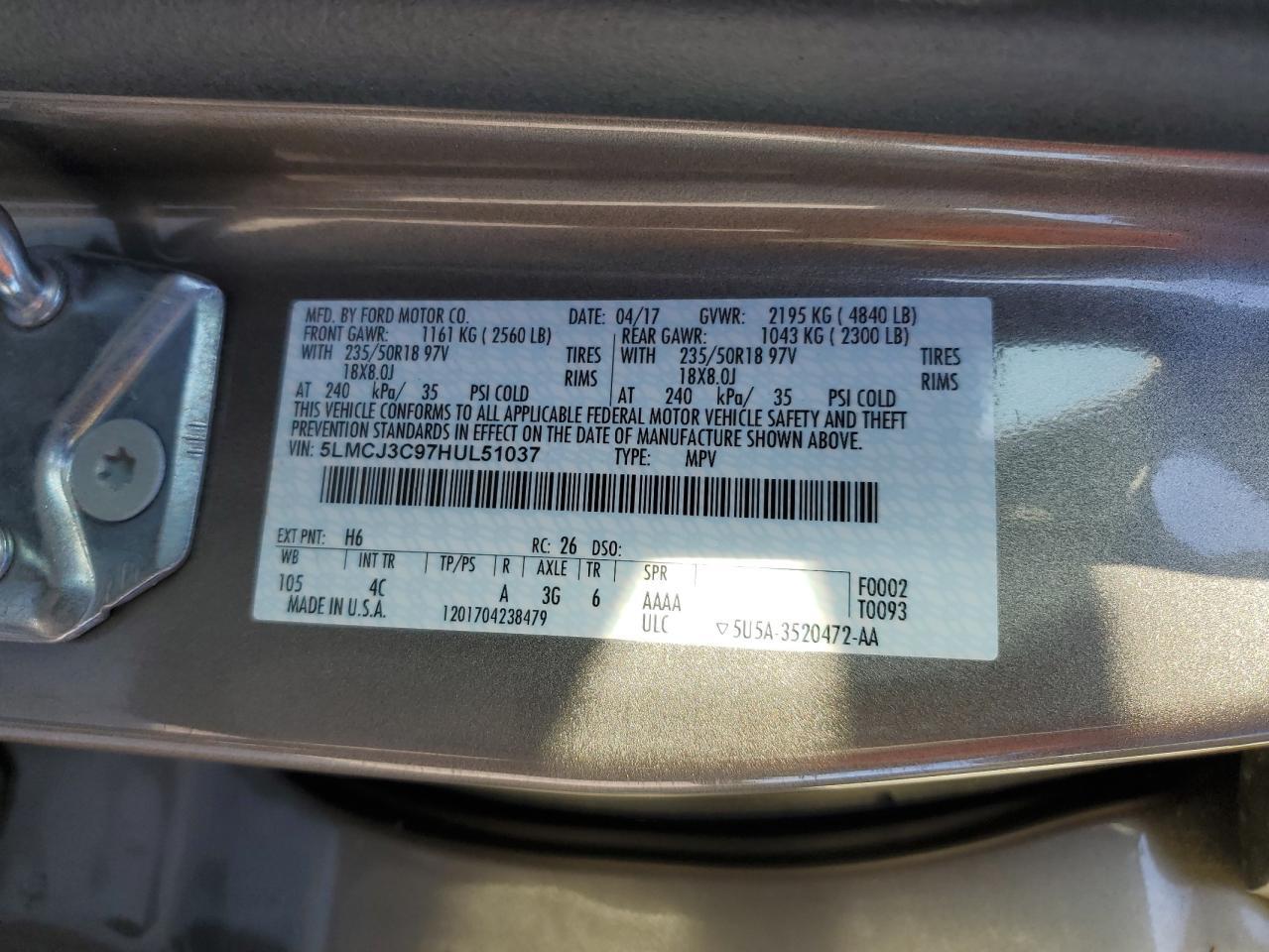 2017 LINCOLN MKC
