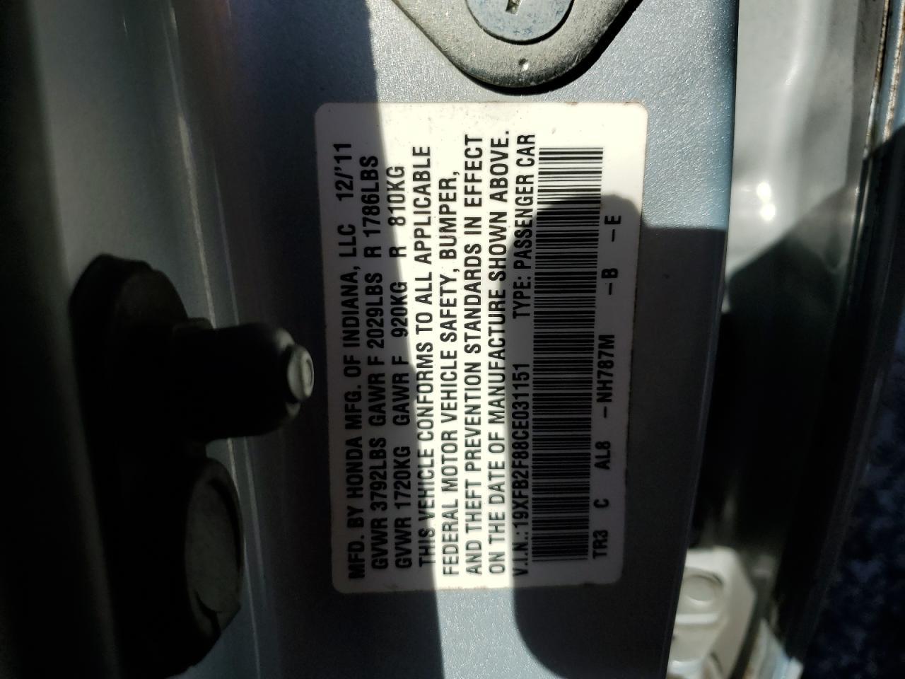 2012 HONDA CIVIC