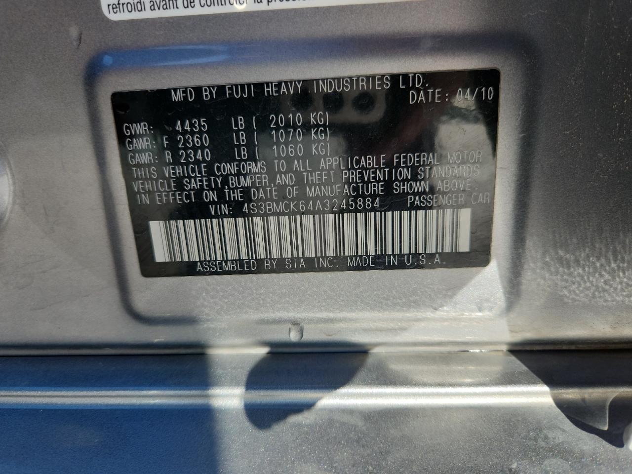2010 SUBARU Legacy