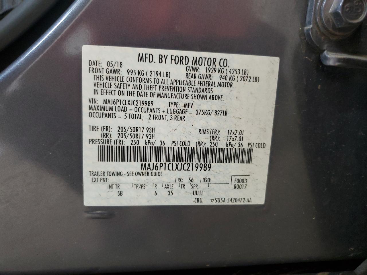 2018 FORD EcoSport