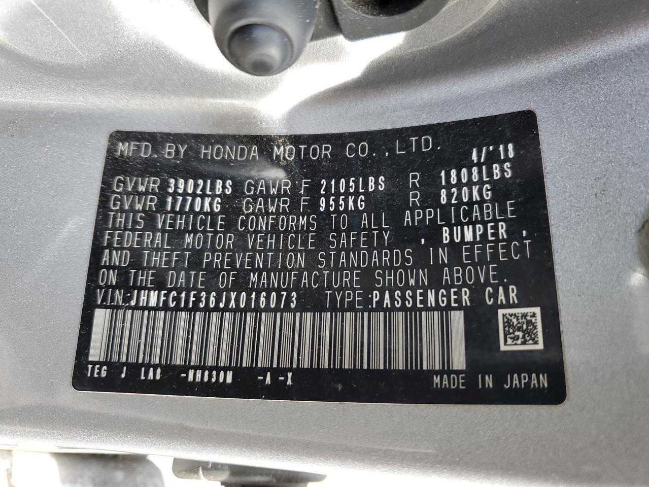 2018 HONDA CIVIC