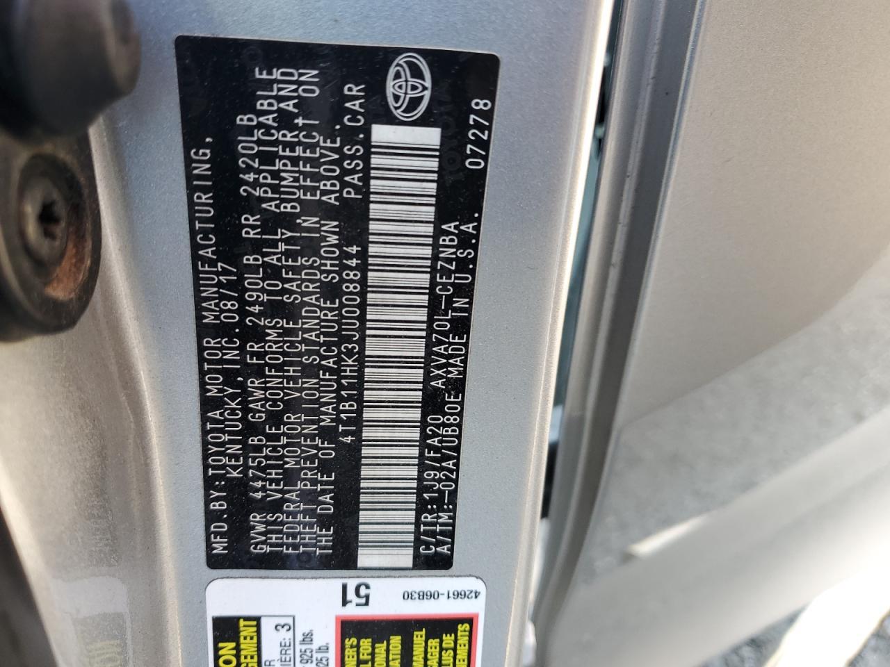 2018 TOYOTA CAMRY