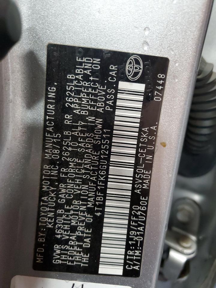 2016 TOYOTA CAMRY