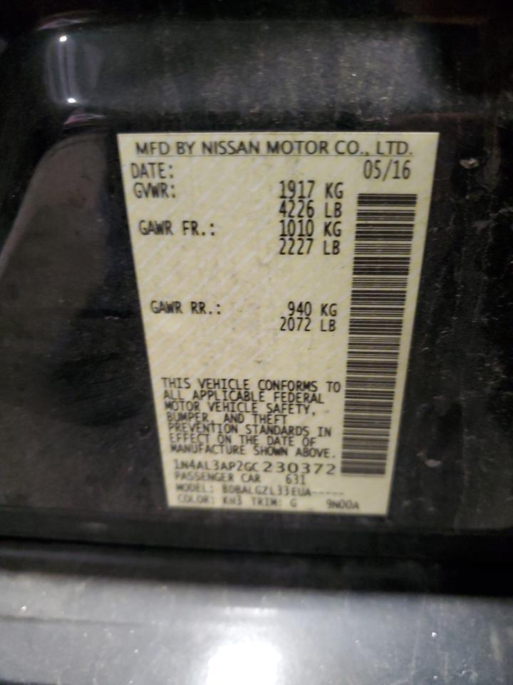 2016 NISSAN ALTIMA