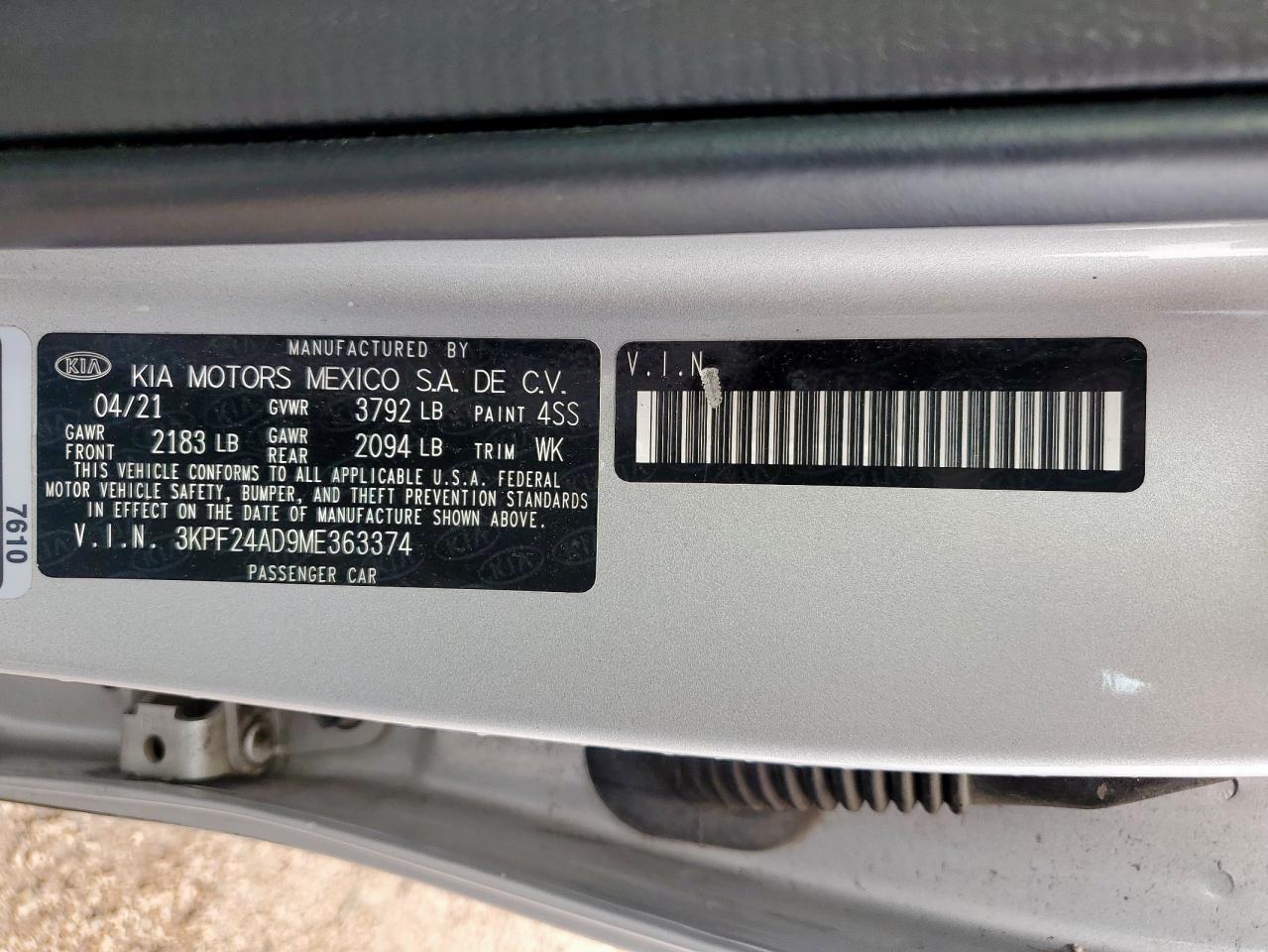 2021 KIA FORTE