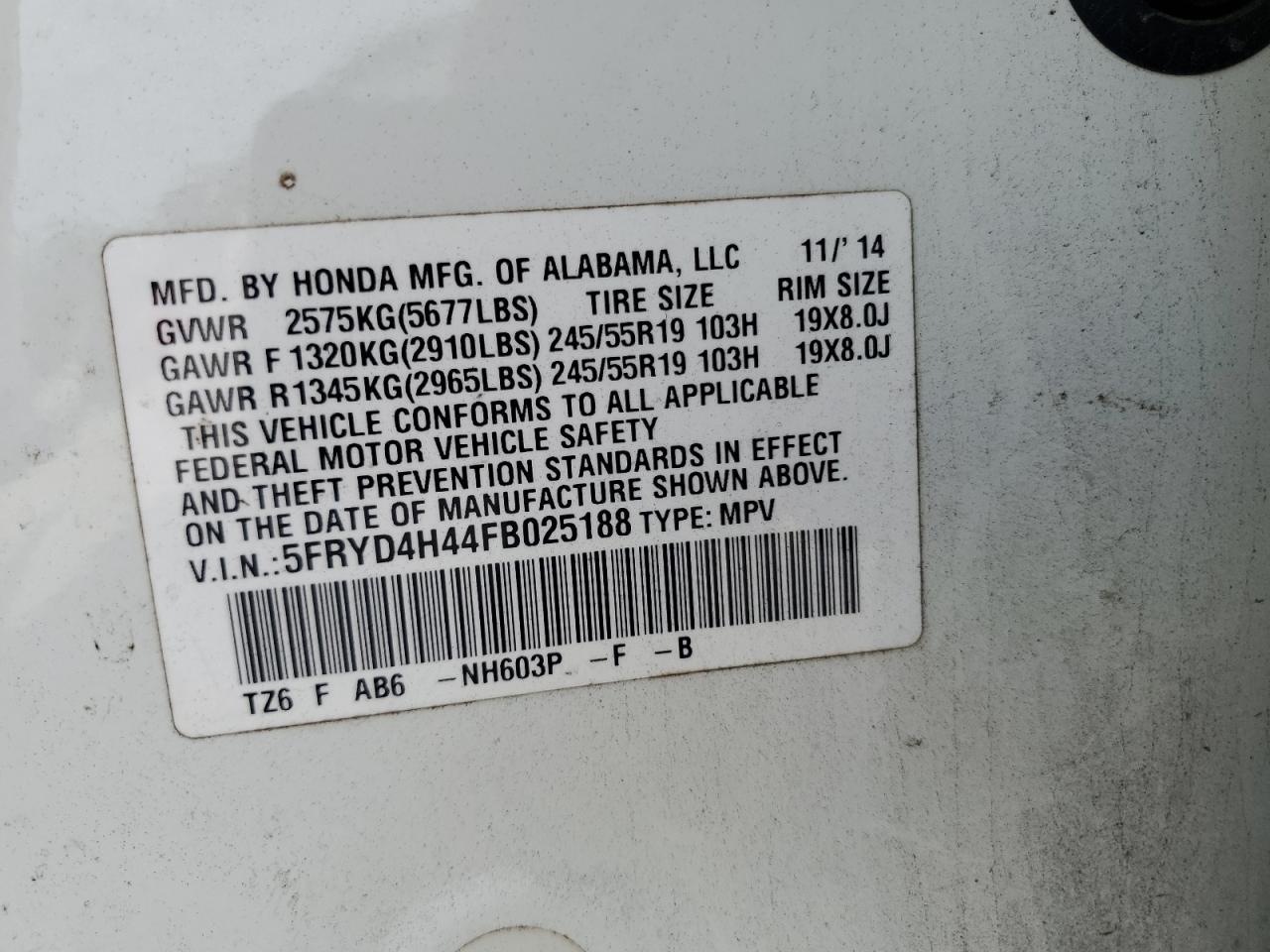 2015 ACURA MDX