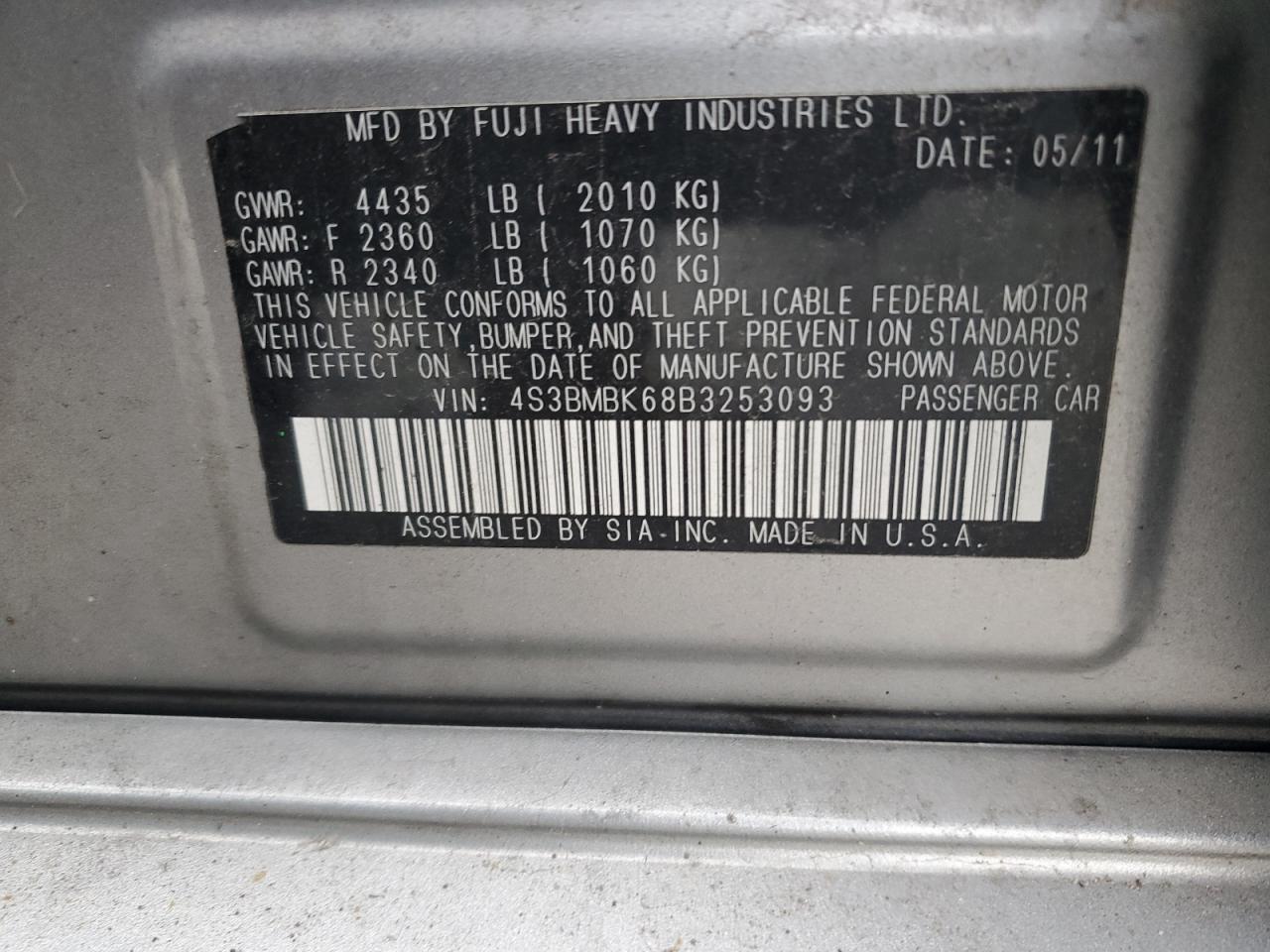 2011 SUBARU Legacy